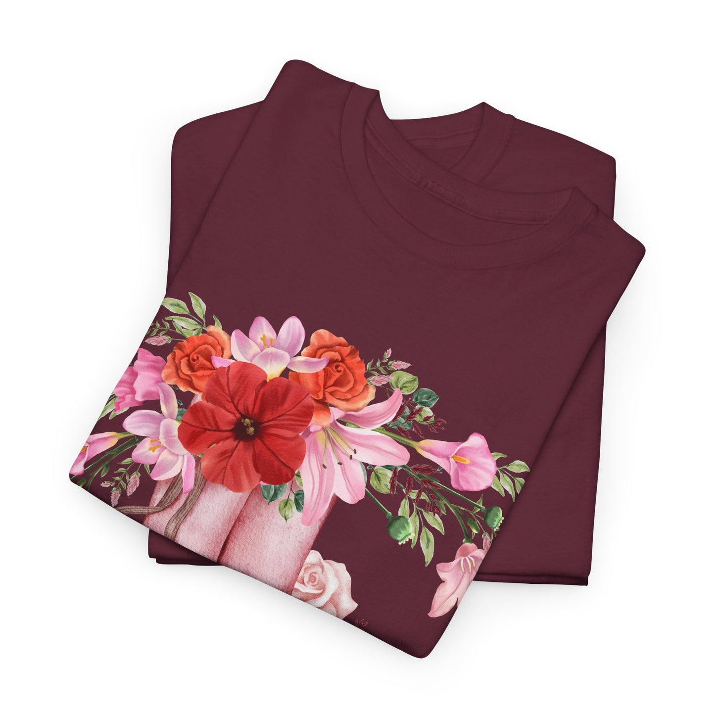 Vintage Boots and Flowers Tee Shirt
