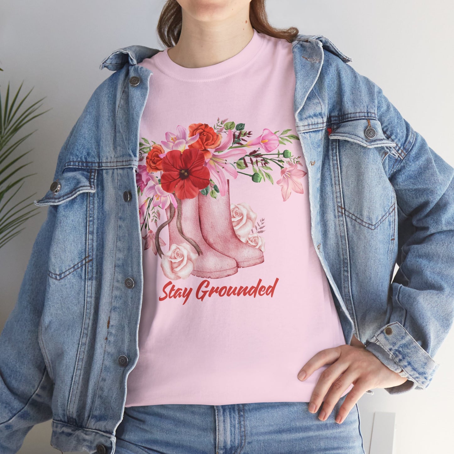 Vintage Boots and Flowers Tee Shirt