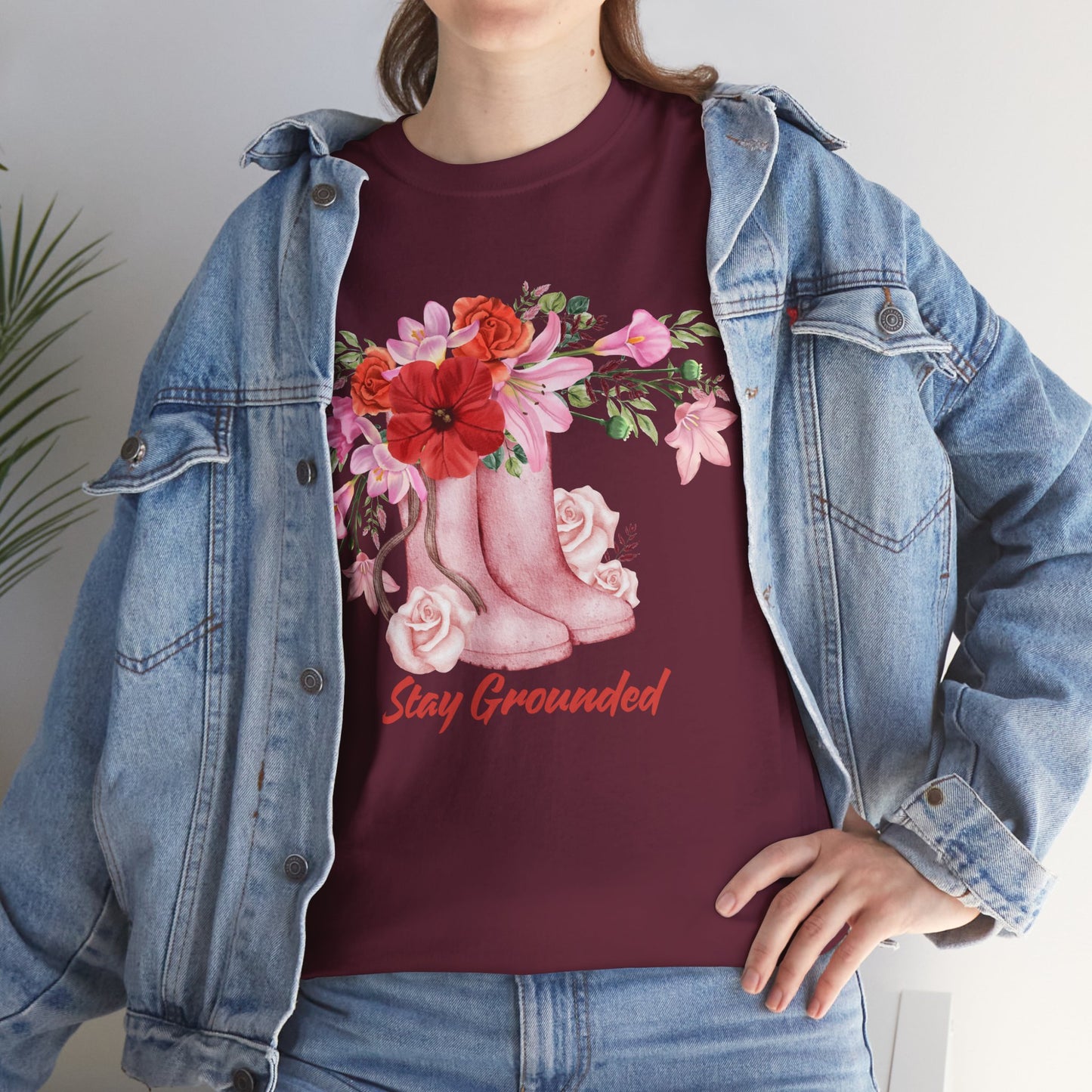 Vintage Boots and Flowers Tee Shirt