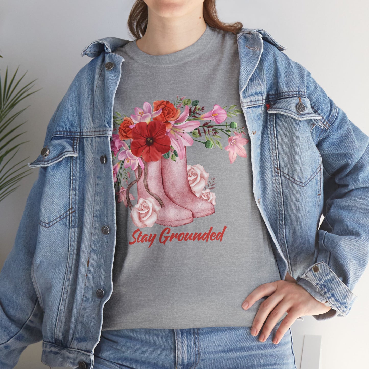 Vintage Boots and Flowers Tee Shirt