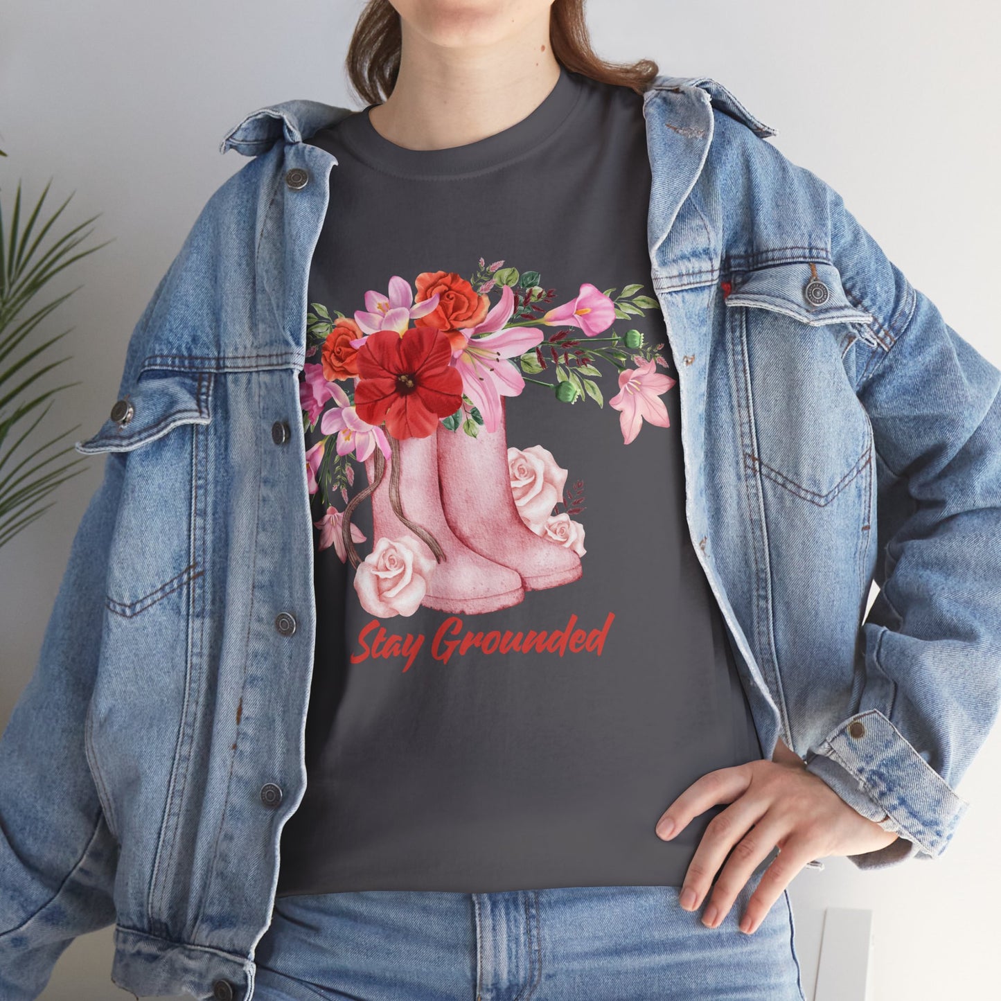 Vintage Boots and Flowers Tee Shirt