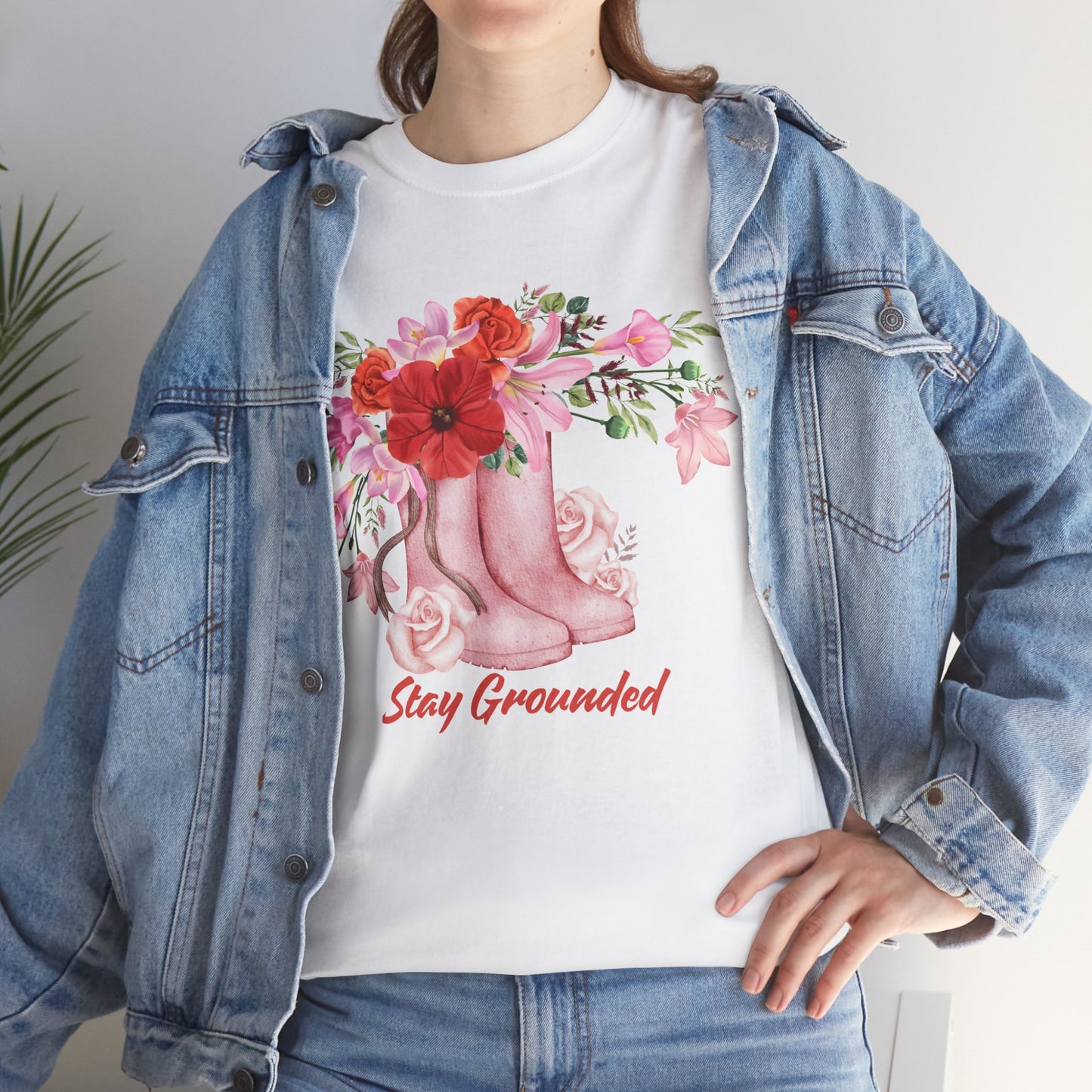 Vintage Boots and Flowers Tee Shirt