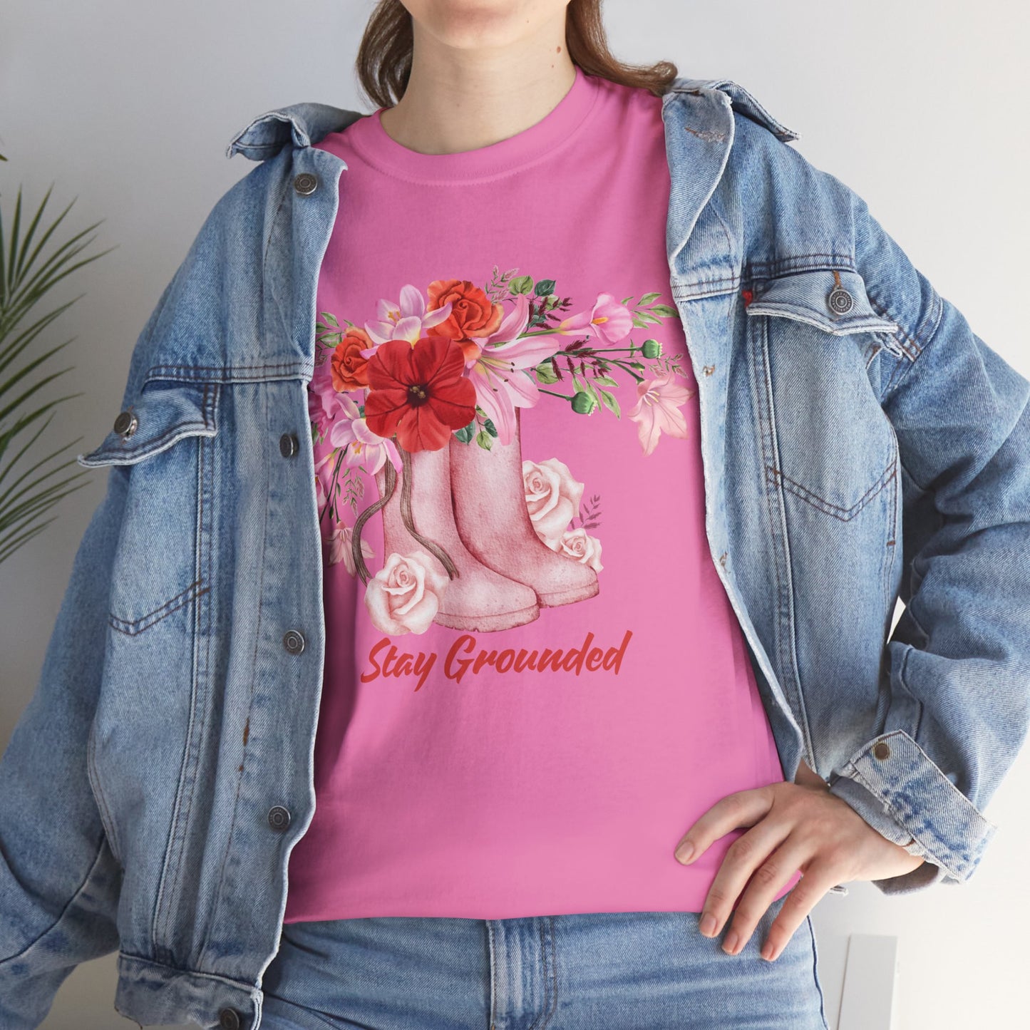 Vintage Boots and Flowers Tee Shirt