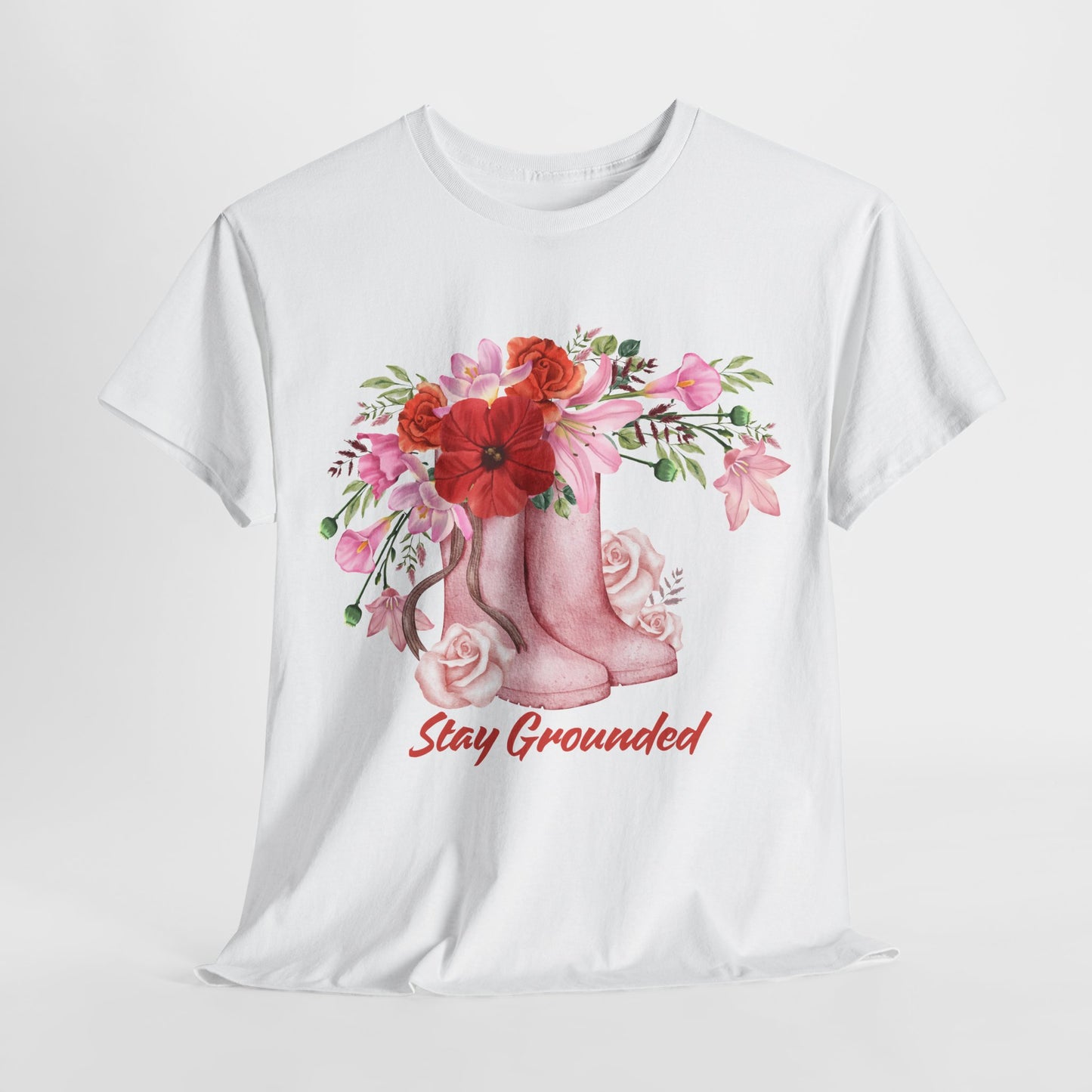 Vintage Boots and Flowers Tee Shirt