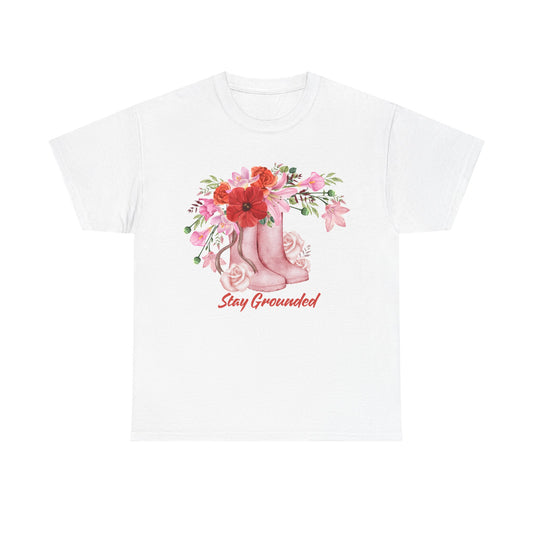Vintage Boots and Flowers Tee Shirt